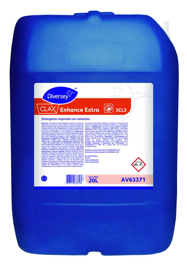 CLAX ENHANCE EXTRA 20L - Detergente mejorado con solventes